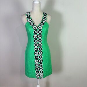 Lilly Pulitzer Women’s Green Embroidered Circle A Line Dress Size 0